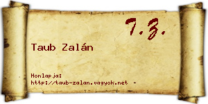 Taub Zalán névjegykártya